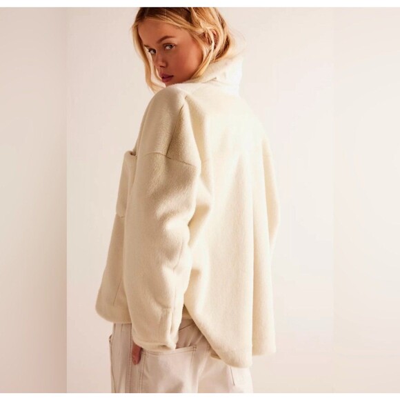 Free People We The Free Cozy Opal Swing Jacket In Frozen Dew Ivory NWOT Sz M - Picture 3 of 12